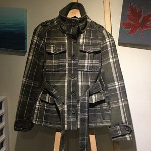 Green plaid Wool coat